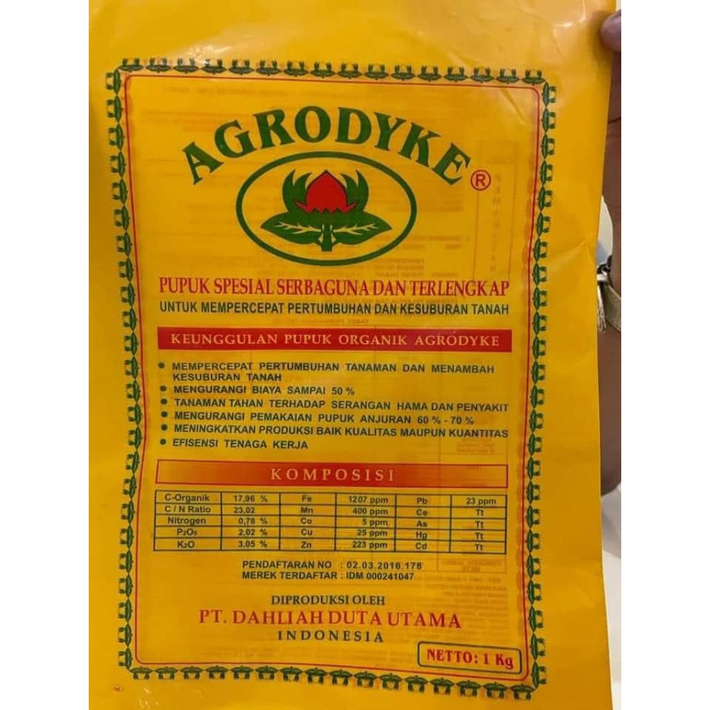 Pupuk Organik Agrodyke 100% asli