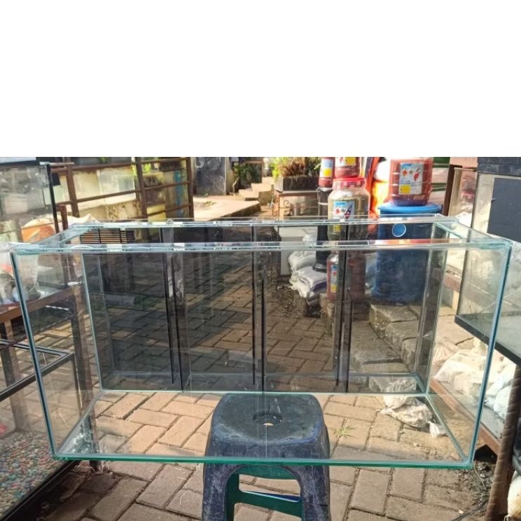 AQUARIUM KACA UKURAN 80x40x40cm FILTER BELAKANG KACA 8/5mm