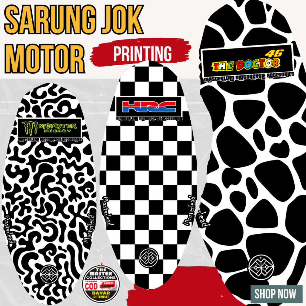 Sarung Jok Print Motor Genio Cover Jok Motor Printing Genio Honda Beat street beat deluxe pop Vario 