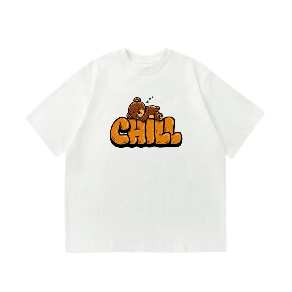KANCAYA - Kaos Oversize Pria Wanita - Chill Bear Oversize T Shirt
