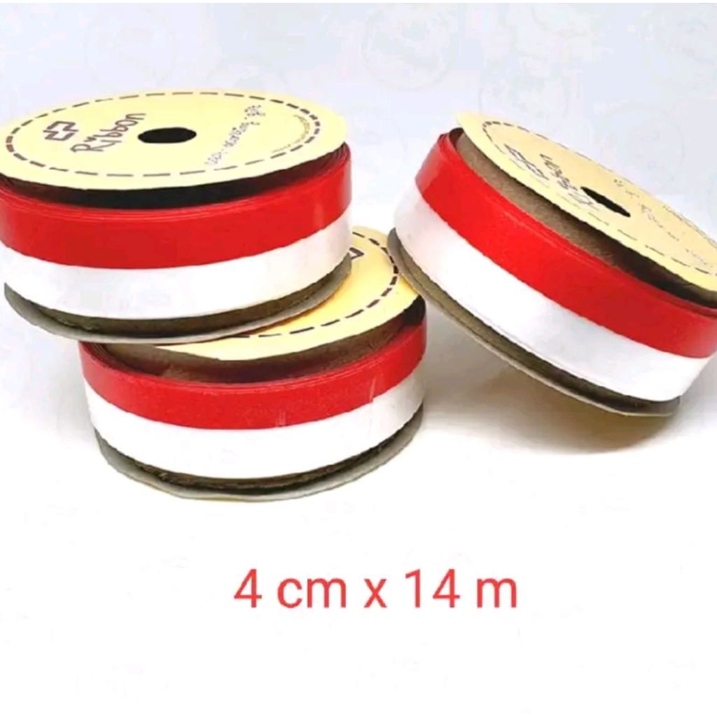 

pita kado ribbon merah putih penghias kado