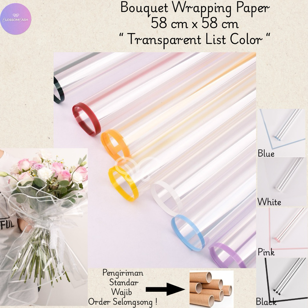 

[Per Lembar] Kertas Buket Transparan Color Frame / Cellophane Wrapping Paper