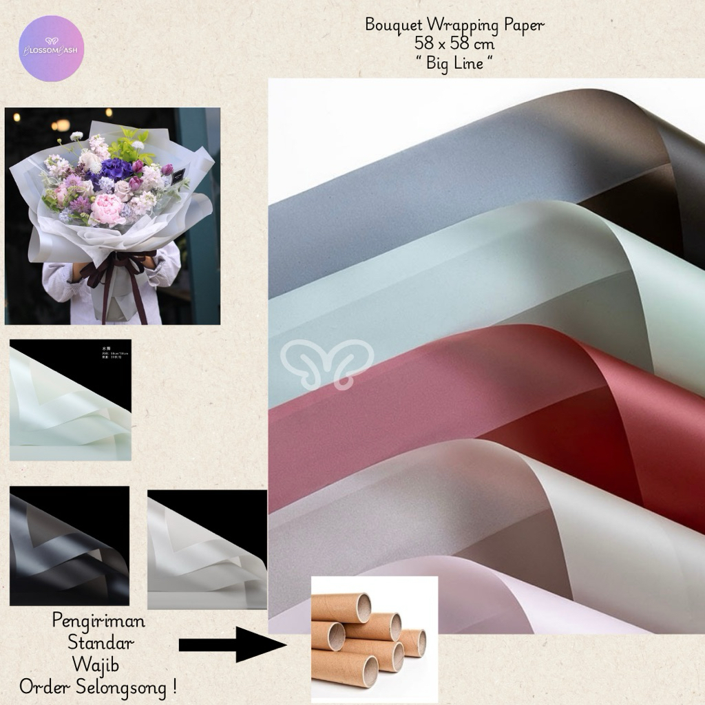 

[ Per Lembar ] Kertas Buket Big Border / Bouquet Wrapping Paper / Cellophane