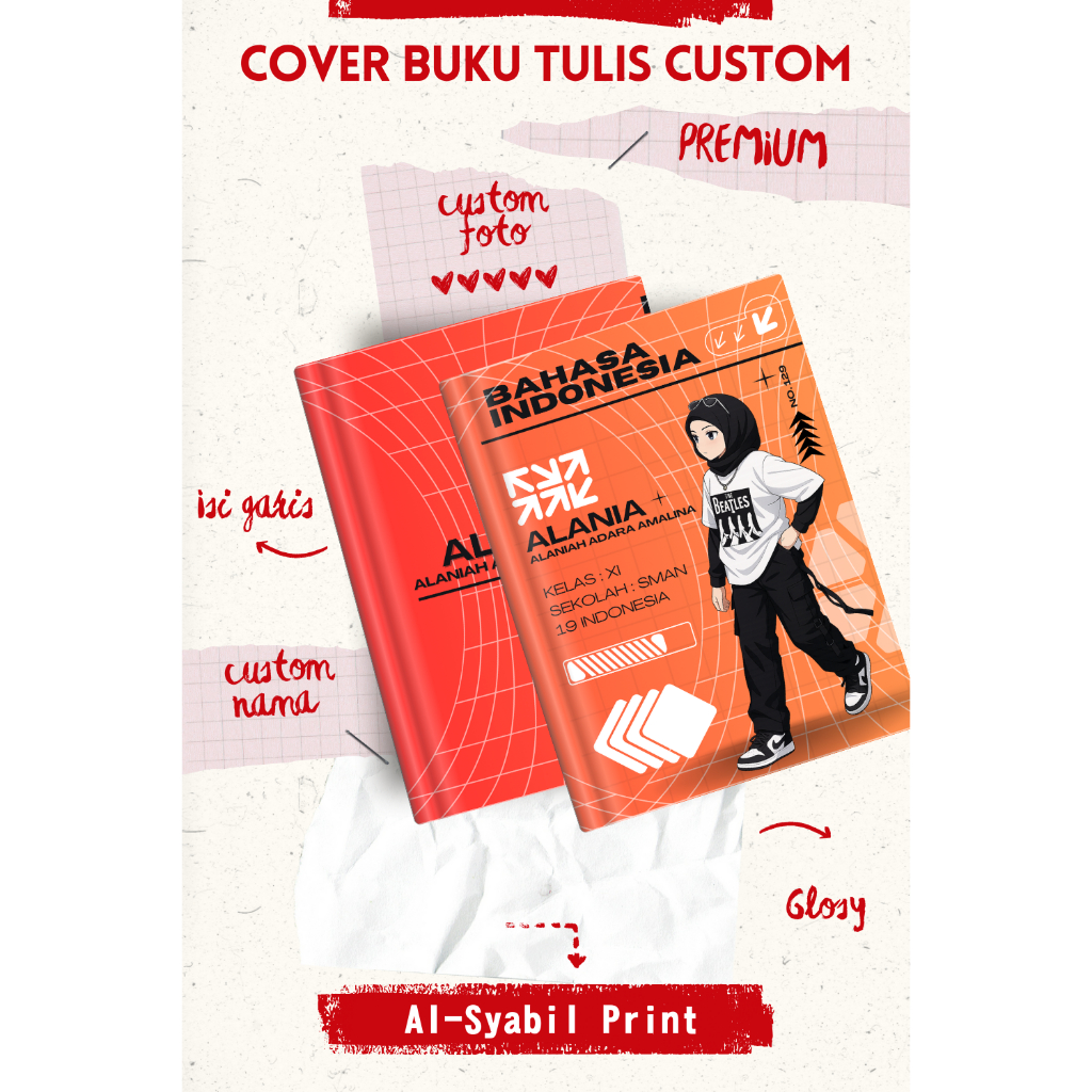 

Buku Tulis Custom Lucu Cover Animasi Wanita Islami 38 Lembar/Buku Tulis, Buku Tulis Anak
