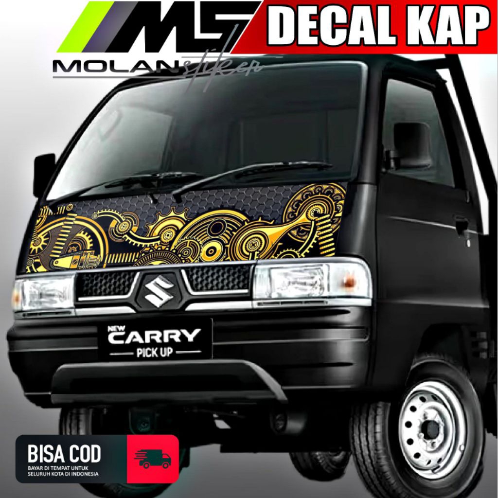 Decal Sticker Striping Variasi Kabin Depan Suzuki Carry Futura & Mitsubishi Colt T120SS Decal Kap/Ka