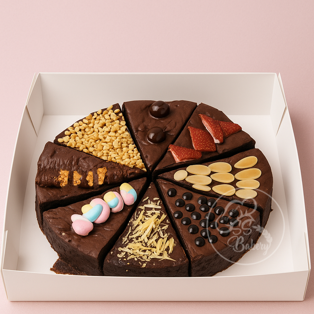 

BROWNIES PIZZA TOPPING MIX – 8 VARIAN | KUE COKLAT HAMPERS ULANG TAHUN / NATAL | HADIAH KADO
