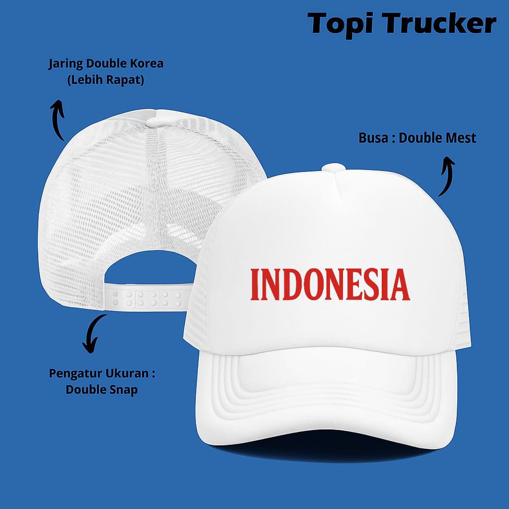 Topi logo Indonesia topi merah putih merdeka topi cowok cewek remaja dewasa pria wanita outdoor topi