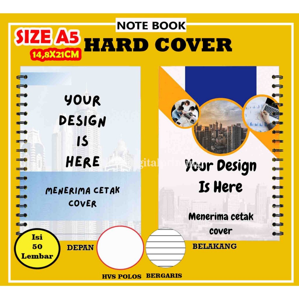 

Notebook/notes costum hardcover spiral A5 isi HVS 50lbr