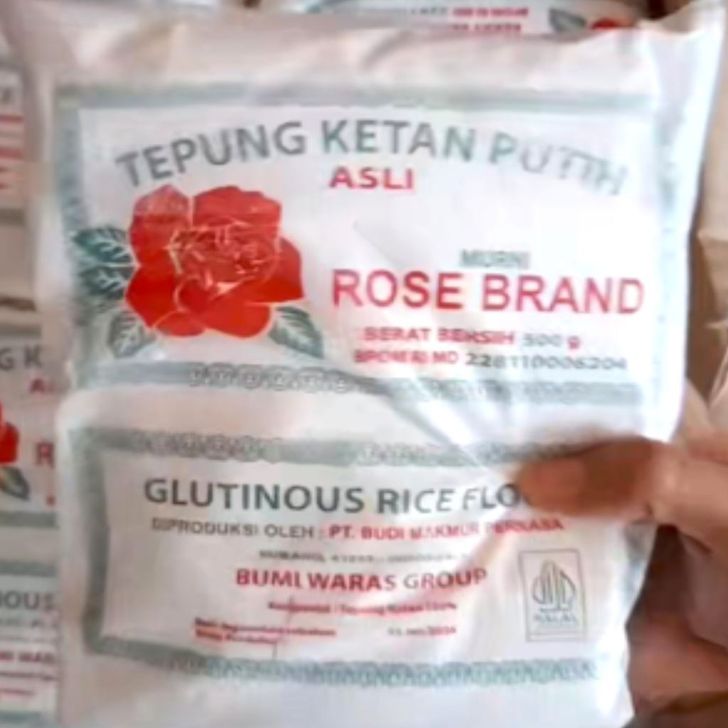 

1Dus(isi20pack) tepung ketan putih ROSE BRAND 1/2KG