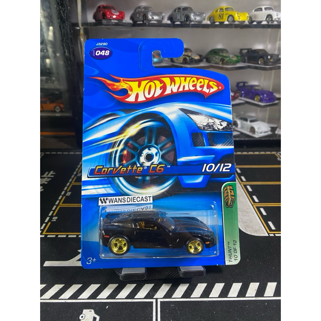 Hot Wheels Super Treasure Hunt Corvette C6 Black Hitam Sport Car Blue card edition Muscle car americ