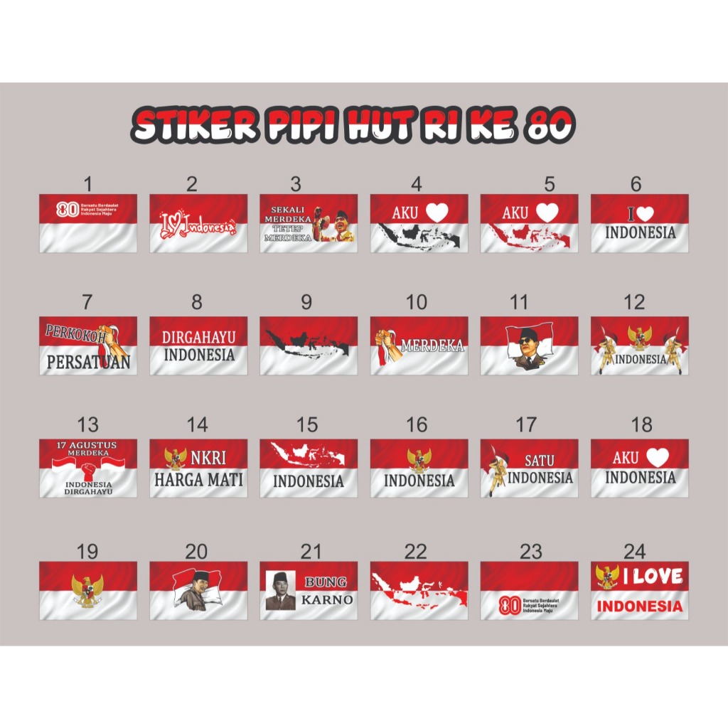 

Stiker pipi 17 Agustusan Bisa custom gambar sesuka hati isi 10 pcs