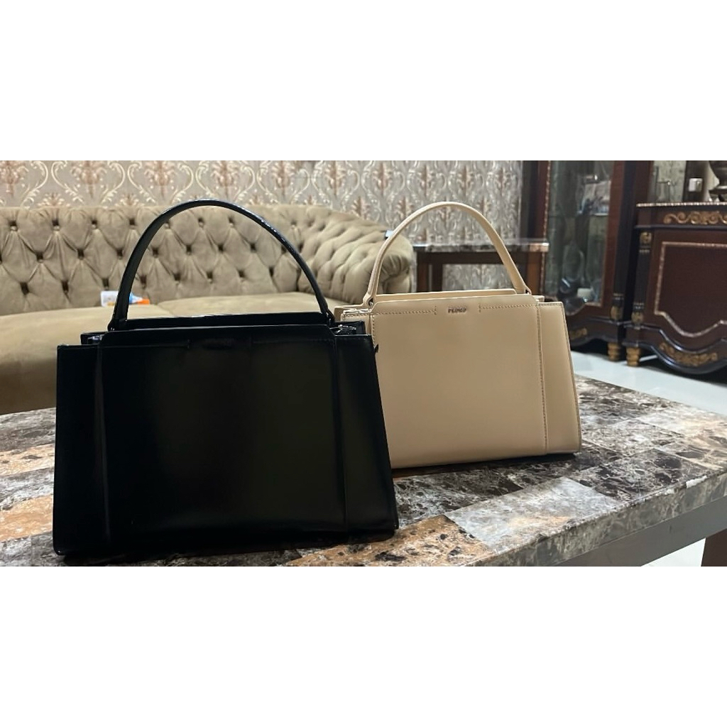 PEDRO Top Handle Bag - Black & Beige (100% Original / Authentic)