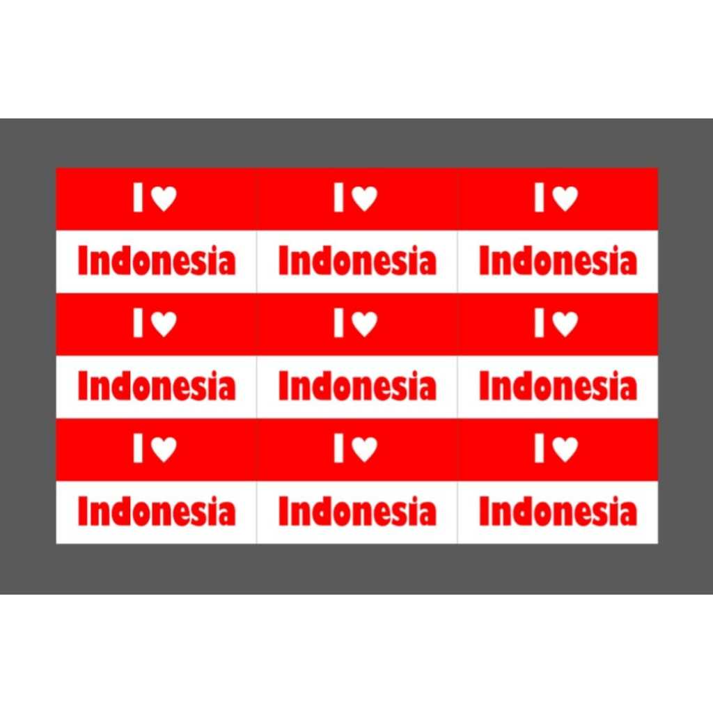 

Sticker Pipi Cutting Bendera Indonesia /I love Indonesia/Gelombang Isi 40 Pcs 4 cm x 2,5 cm