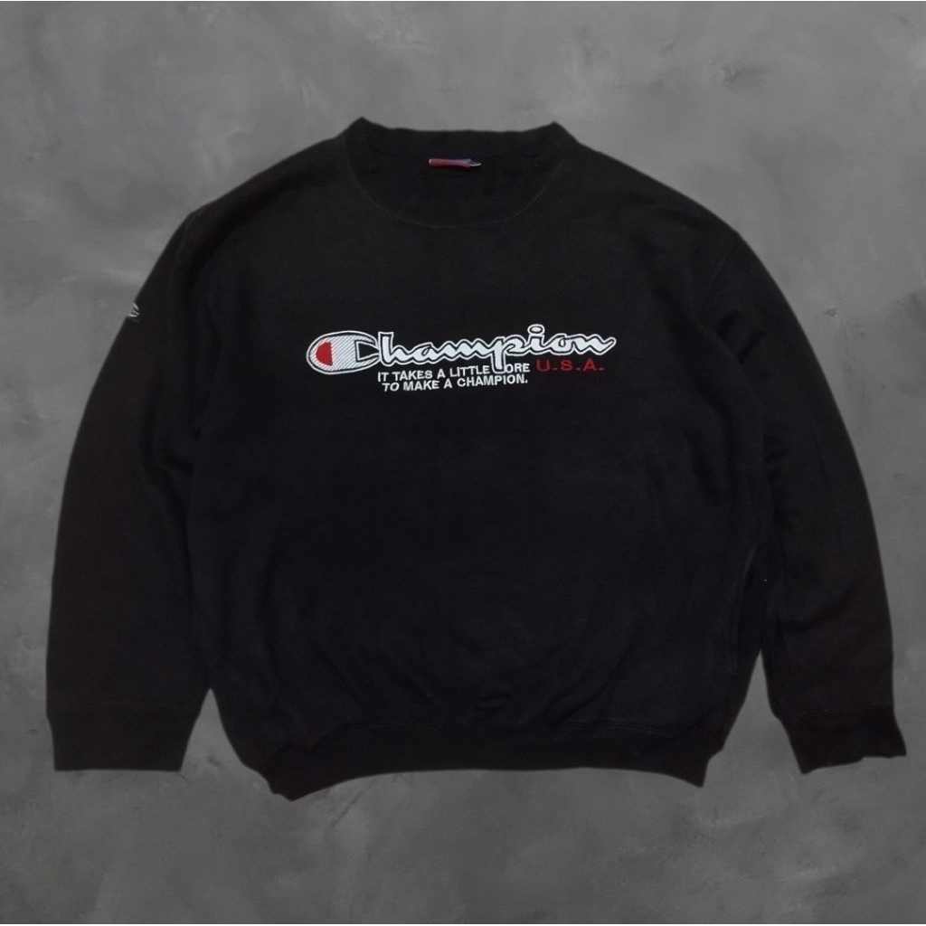 CREWNECK CHAMPION HITAM