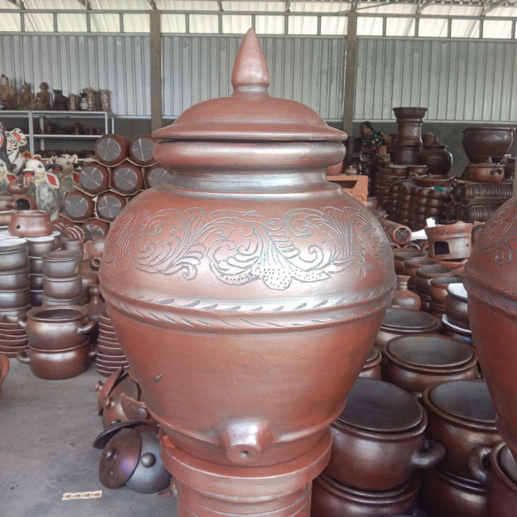 Gerabah Paket Set Padasan Wudhu Dan Dudukan