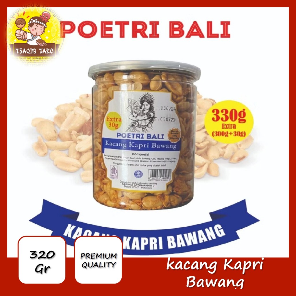 

Poetri Bali Kacang Kapri Bawang 300g+20g Toples