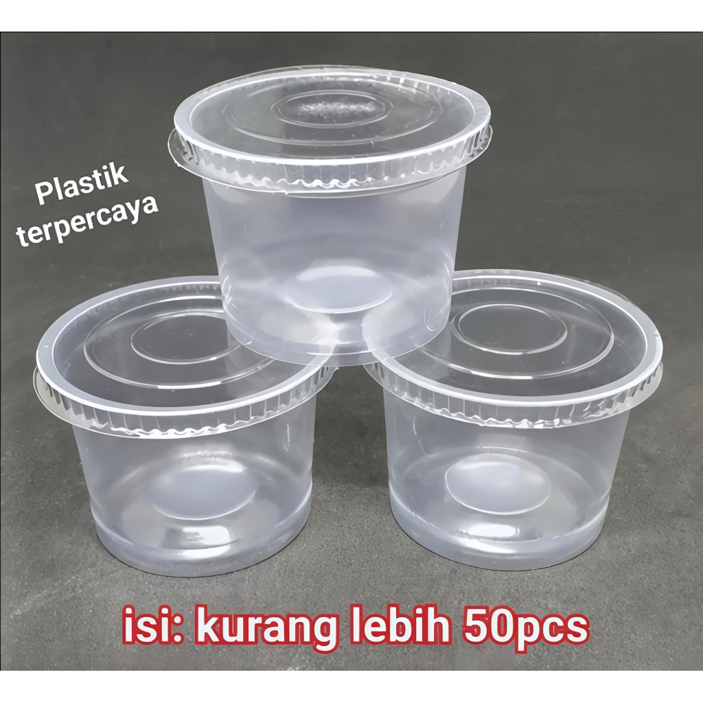 Cup Jelly Agar Puding 50ml 65ml 130ml  Isi 50pcs + Tutup / Cup Plastik Puding