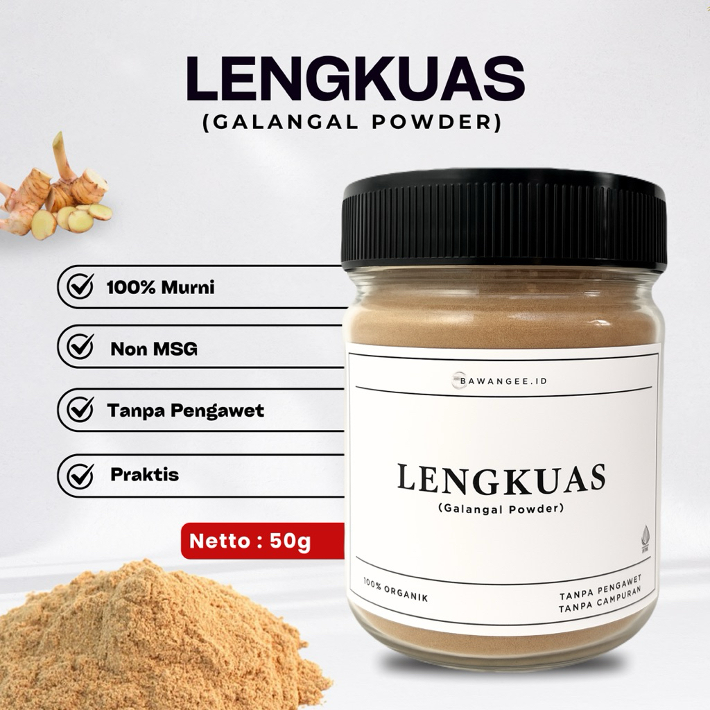 

Lengkuas Bubuk Laos - Galangal Powder, Bumbu Rempah Asli Organik Murni 50gr