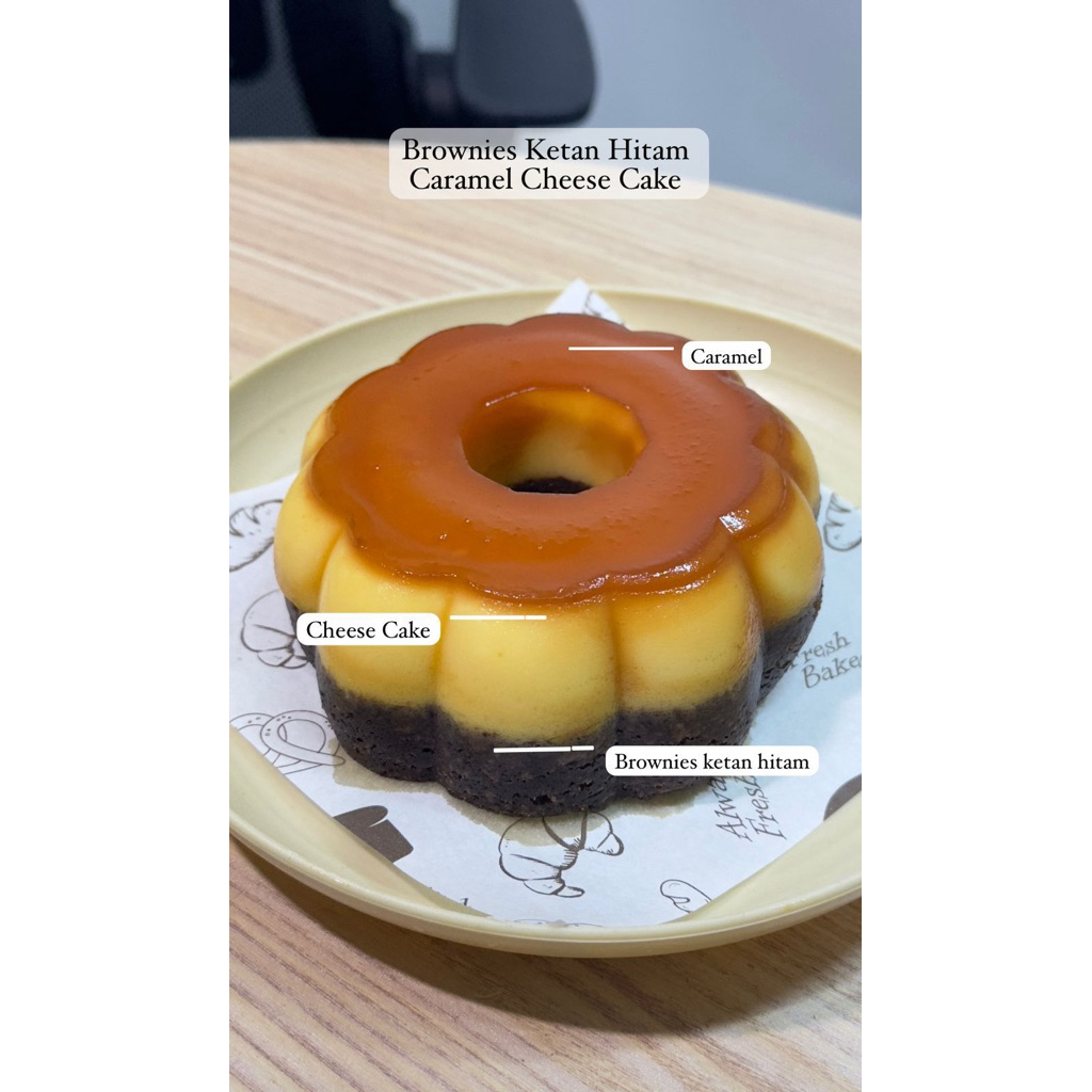 

brownies ketan hitam caramel cheeses cake