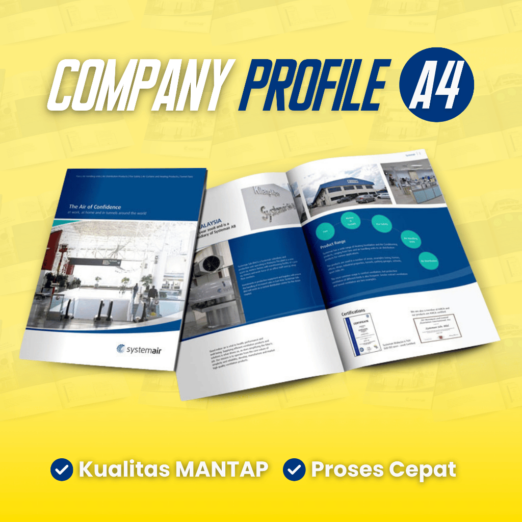 

Cetak Buku Company Profile A4 Cetak Booklet Custom Buku Katalog A4