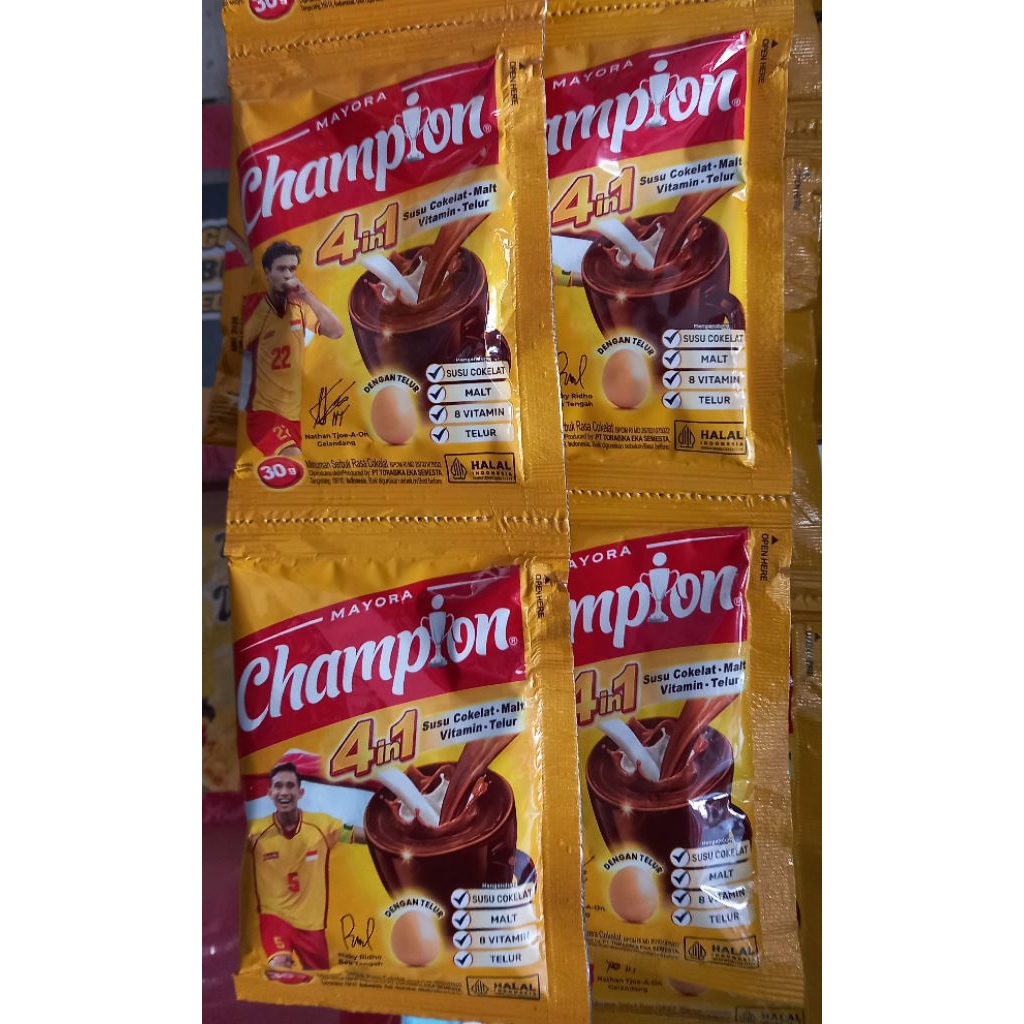 

Champion Susu Cokelat Malt Vitamin & Telur 10 pcs