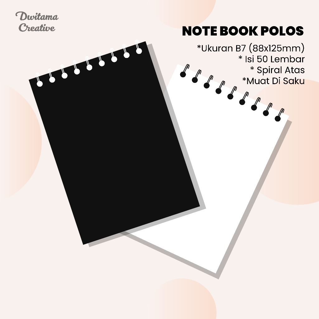 

Notebook - Buku Saku Polos Isi 50 Lembar Ukuran B7 – Spiral Atas