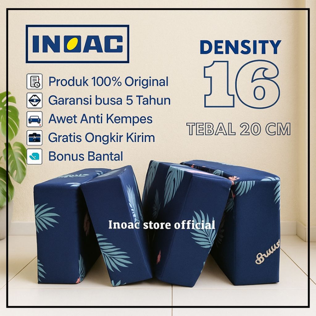 Kasur Lipat Busa Inoac EPV D16 Tebal 20 Cm Garansi Busa 5 Tahun kasur busa inoac No 1,No 2,No 3,No 4