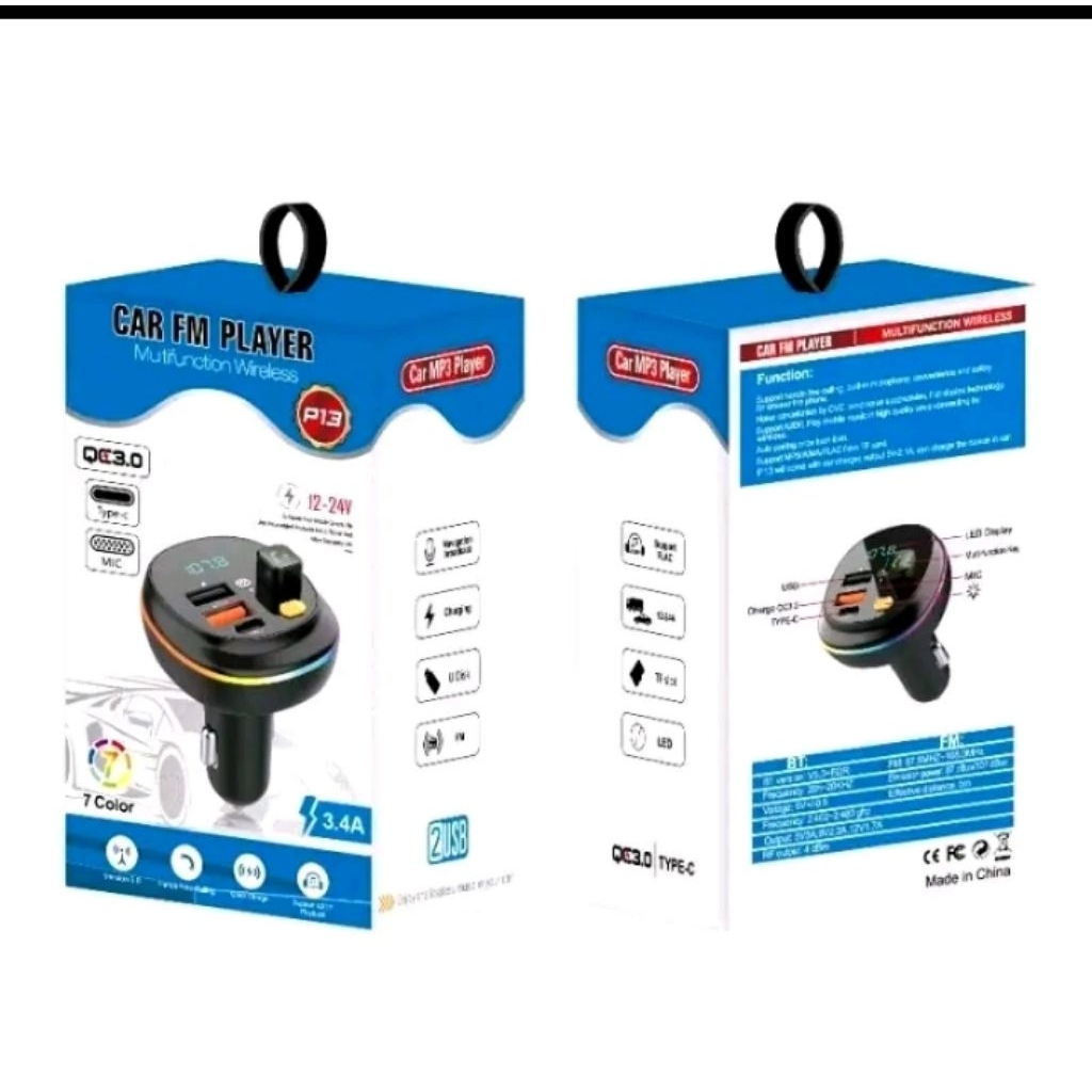 Penerima bluetooth mobil pemancar modulator fm mobil port ganda USB modulator  p13