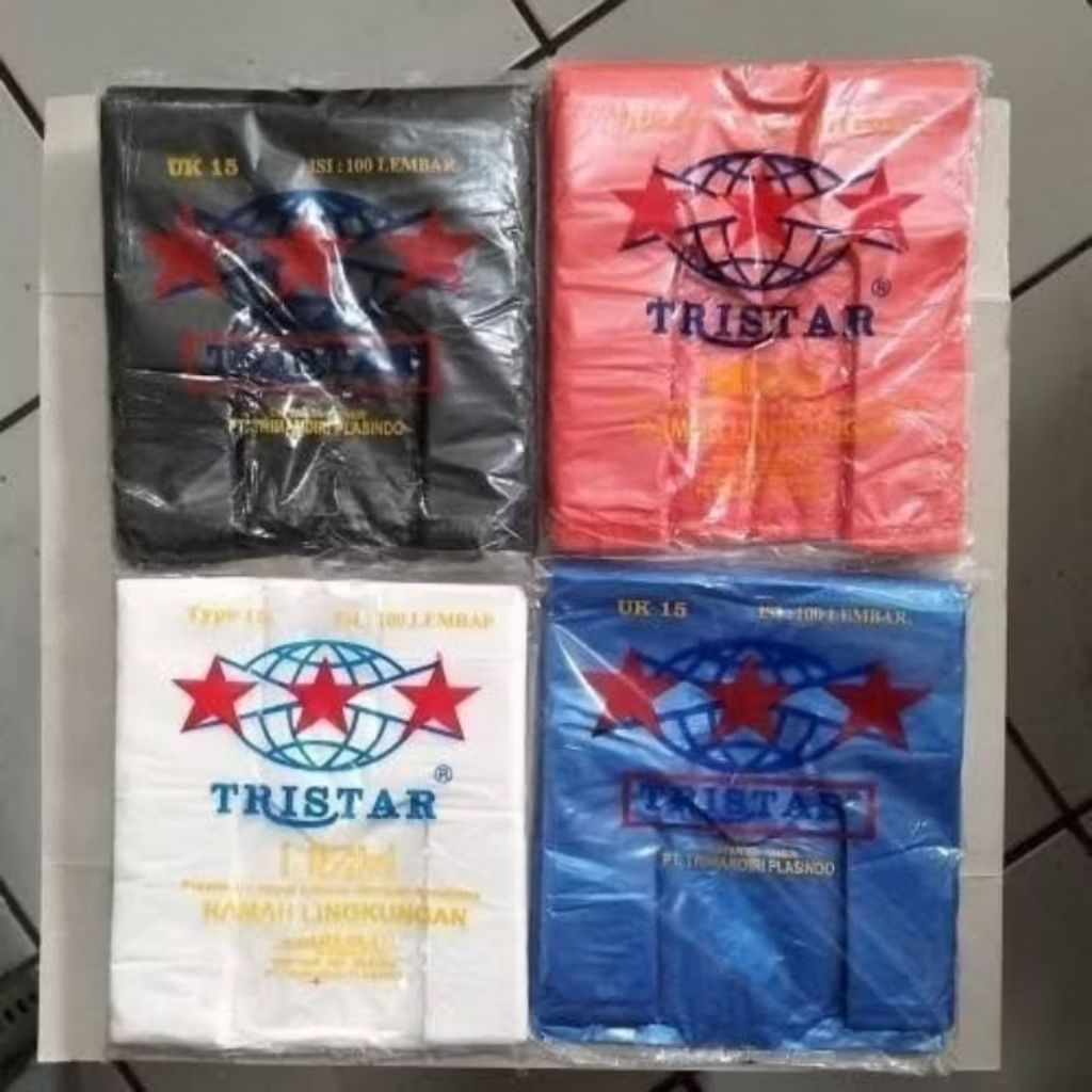 Kantong Kresek TRISTAR PUTIH 28 x 48 cm isi 100 pcs Merk Terkenal di Bandung, Bahan Murni, Tidak bau