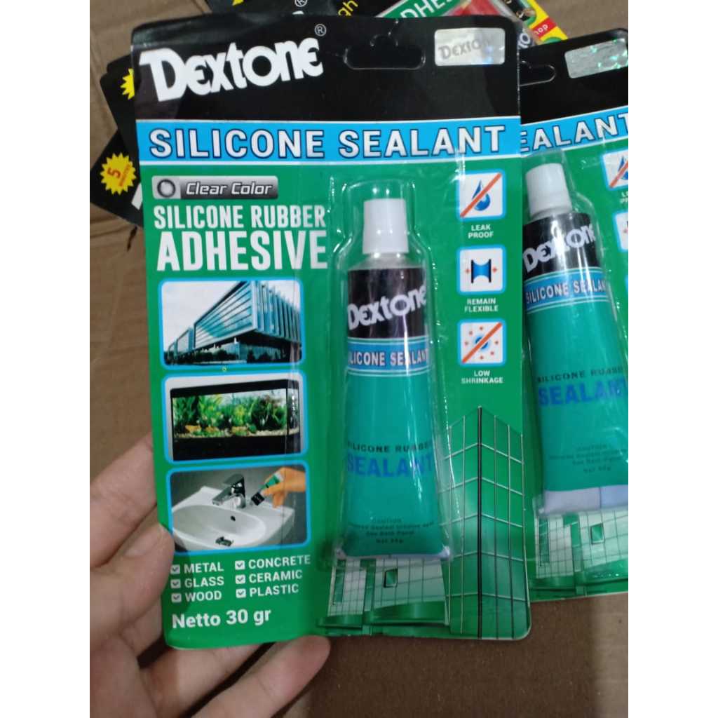 

LEM DEXTONE SILICONE SEALANT 30g Lem Dextone Silicone Rubber Adhesive Lem Aquarium Lem Kaca dll (30 gram)