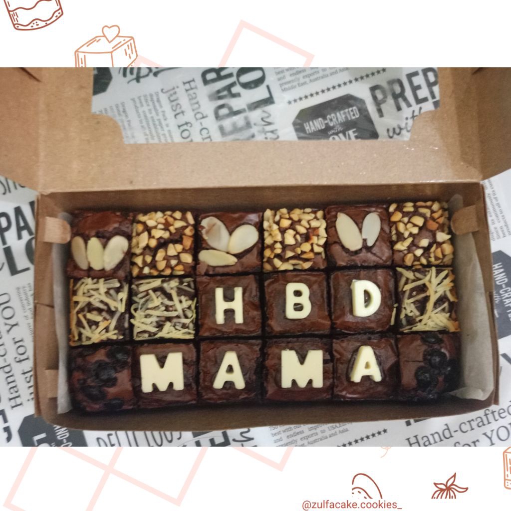 

Fudgy Brownies Custom Ucapan / Tulisan - Brownies Ulang Tahun || Birthday Cake