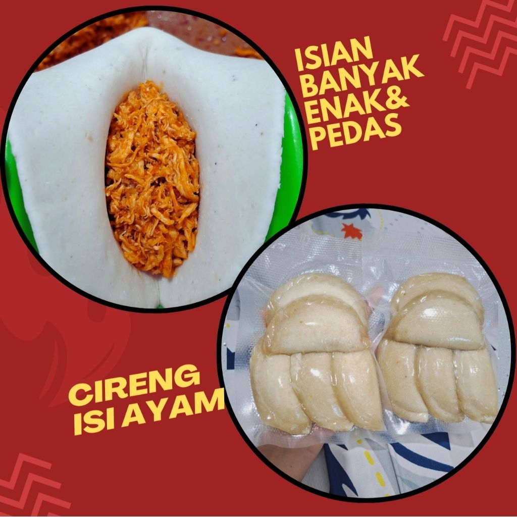 

Cireng Isi Ayam Suwir Pedas (Besar)