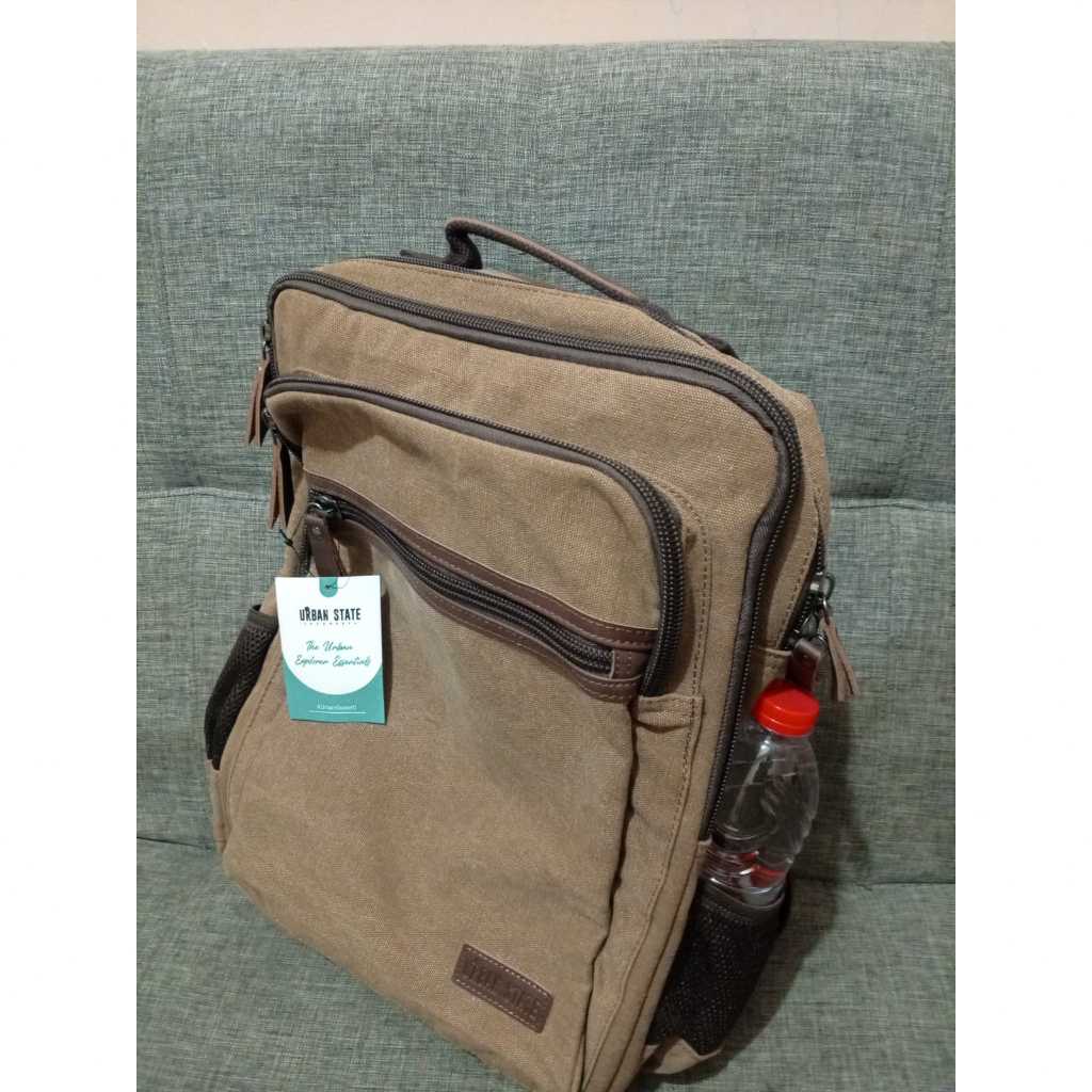 Tas Ransel Urban State Canvas Coklat