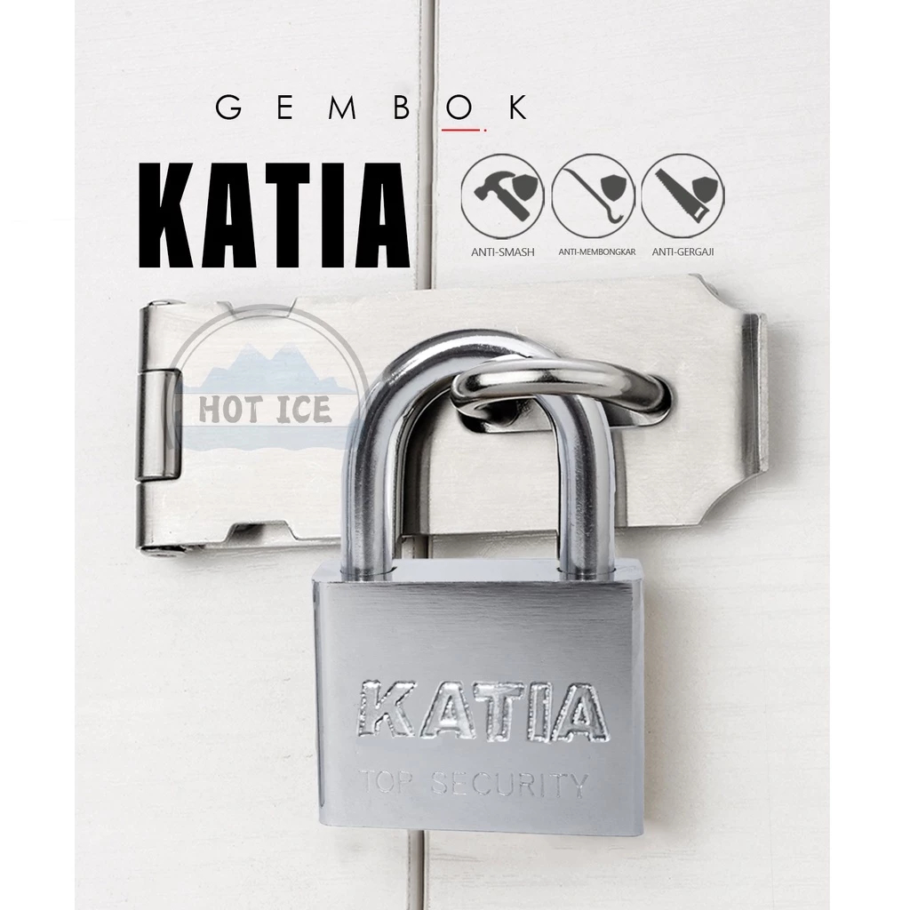 Gembok Pagar Rumah Leher Panjang dan Pendek 30mm | Gembok + Kunci KATIA 30mm