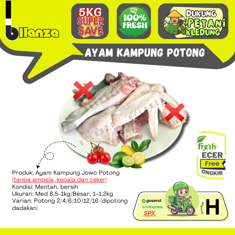 

Bllanzanow | Ayam Kampung Liar 1kg Potong — Sayur Gunung Ecer (H)