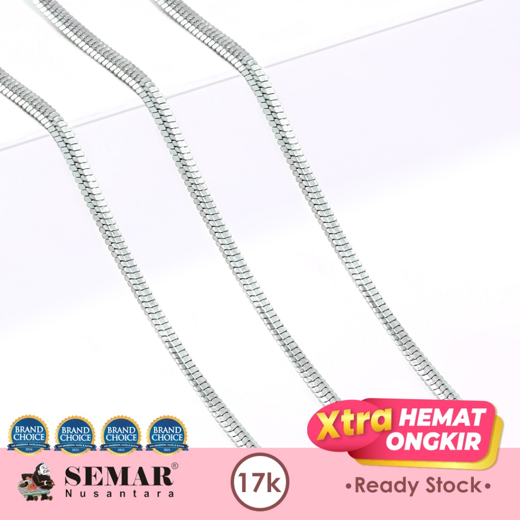 Kalung Emas Felicia Putih Polos White Gold 17K Semar Nusantara