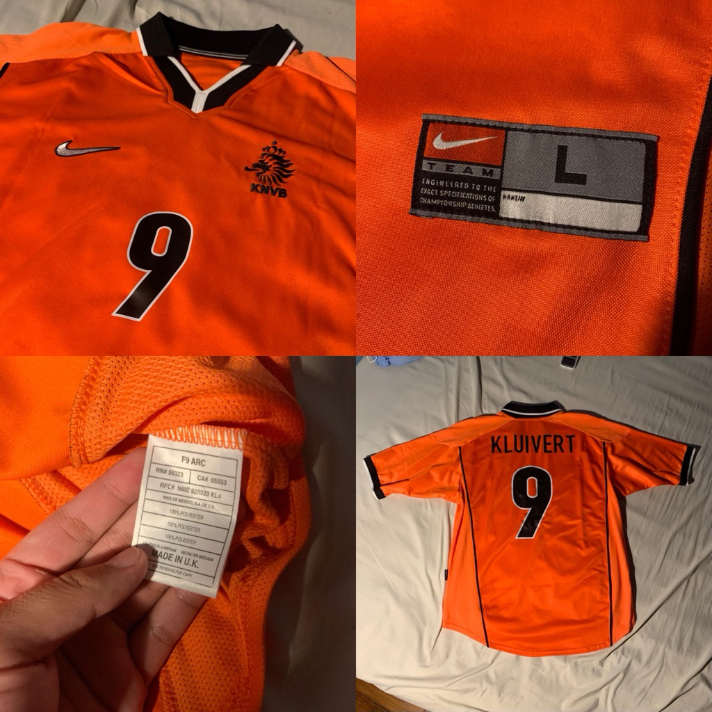 Jersey Original Belanda 1998 Home - Kluivert 9 - Size L