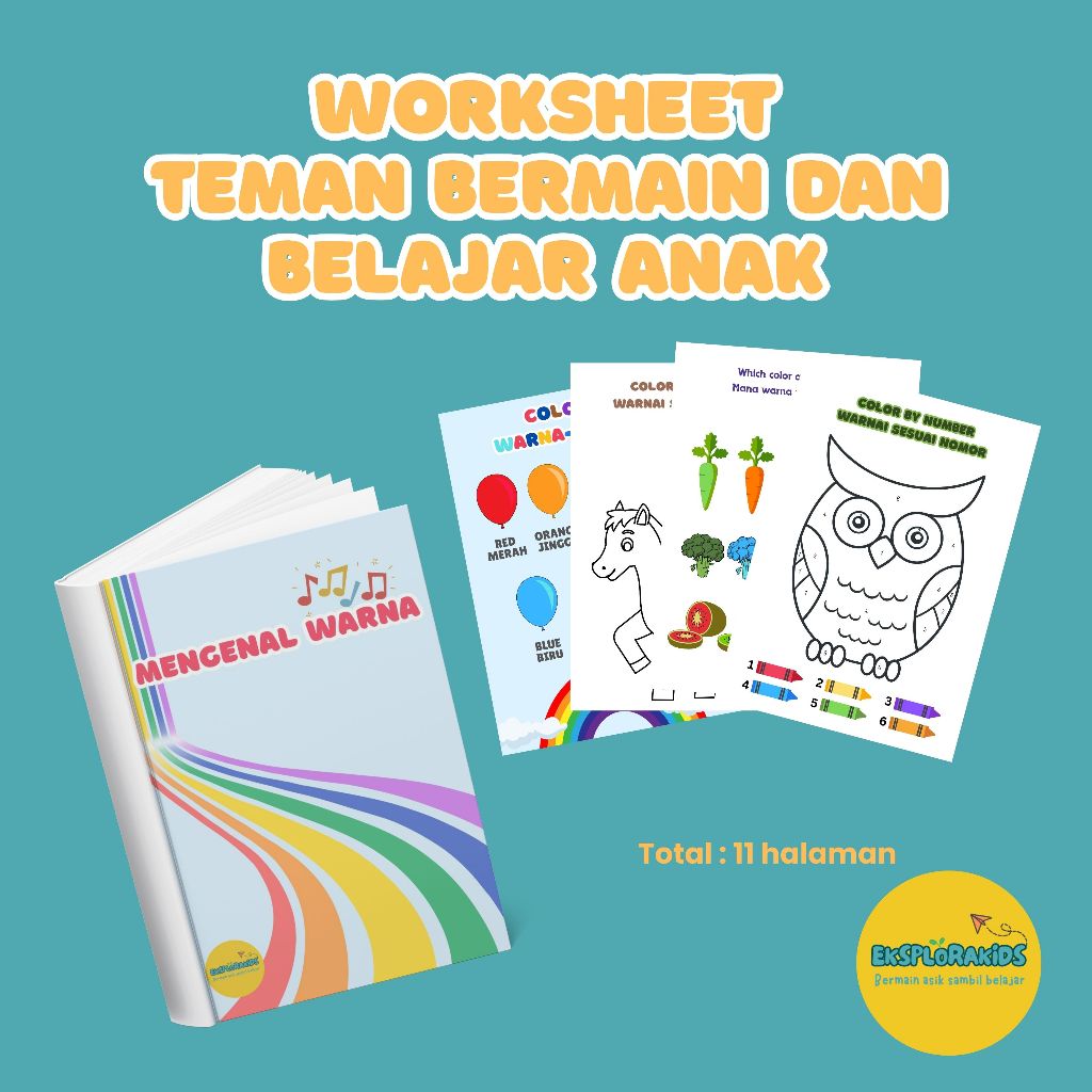 

(SUDAH DICETAK) Worksheet Anak Buku Mengenal Warna Usia 1-2 tahun