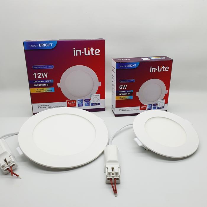 Lampu Downlight Led Inlite Tri Color Inbow 3000K/4000K/6500K INPS628R