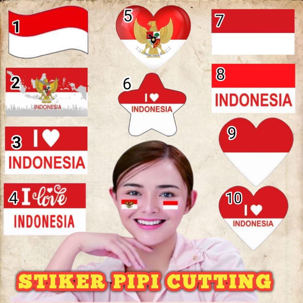 

Stiker Bendera Pipi Bendera Merah Putih Indonesia 17 Agustusan per Pack isi 100 Lembar