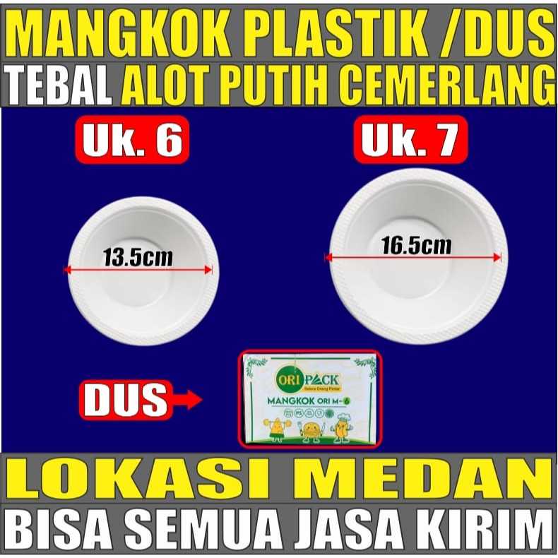 Mangkok Plastik Tebal Putih Bersih Cemerlang M6 Sedang / M7 Besar Sekali Pakai Dus Js Krm Medan