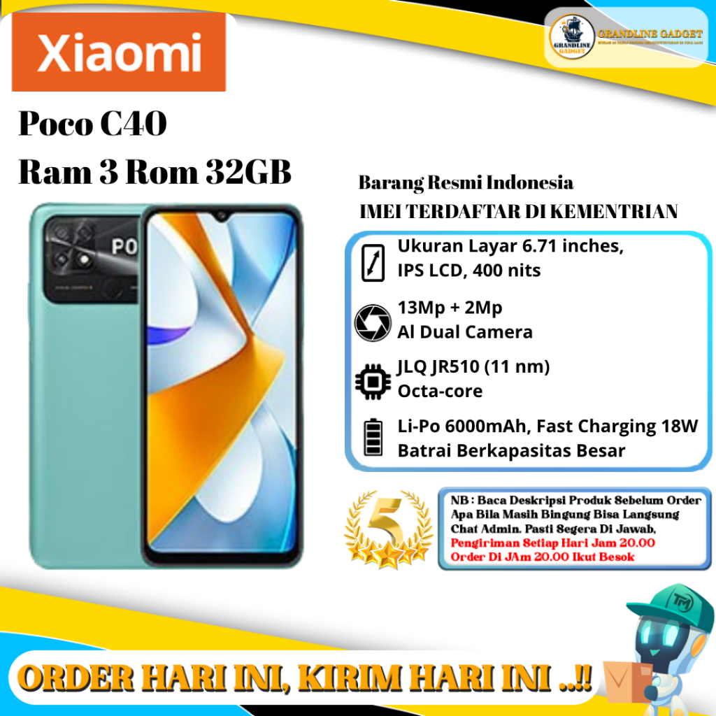 Xiaomi Poco C40 Ram 3 Rom 32GB