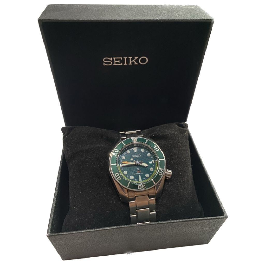 Seiko Prospex SFK003J1 Sumo Hulk GMT Solar Green Dial Stainless Steel Strap