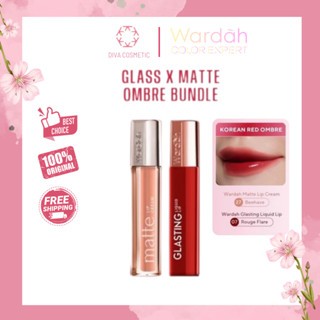 WARDAH Ombre Series || Wardah Glasting Liquid Lip + Matte Lip Cream || Paket Ombre Lip Bundling Glas