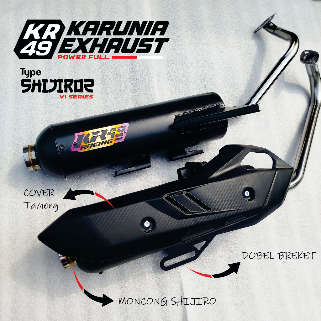 Knalpot Moncong Shijiro Original KR49 RACING Beat Vario Scoopy Nmax Aerox Pcx Mio