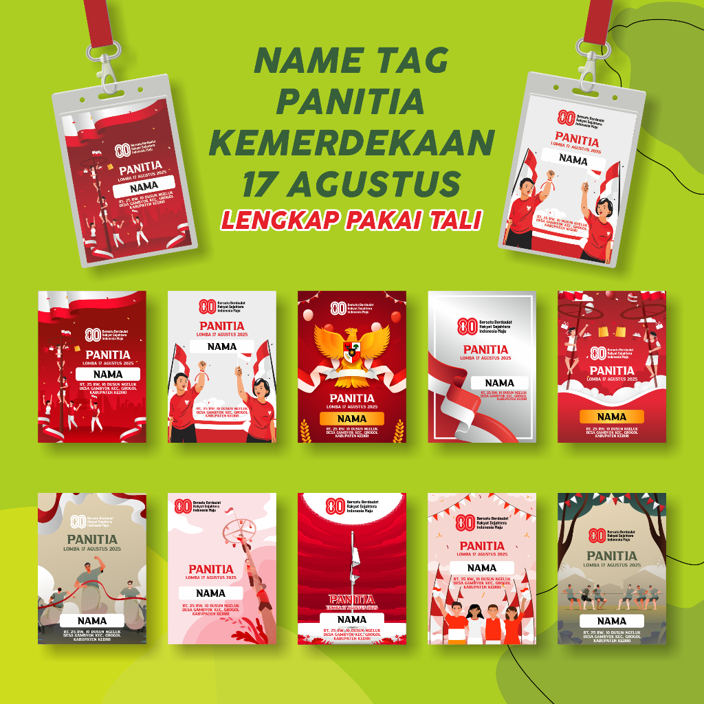 

[PAKET LENGKAP] NAME TAG PANITIA KEMERDEKAAN / PANITIA JALAN SANTAI 17 AGUSTUS