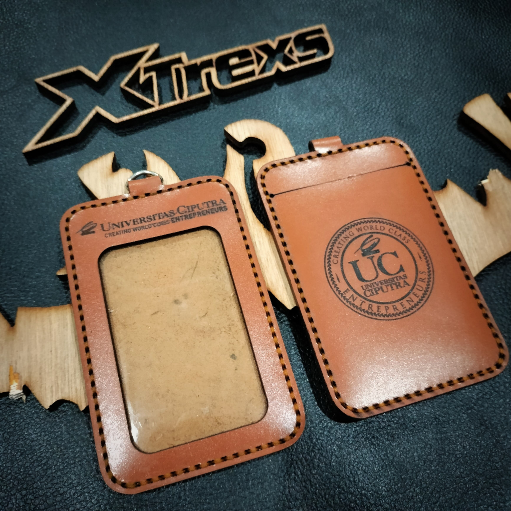 

KUARTAL ID card - Name Tag Gantung Kulit Asli Lanyard Castom Nama