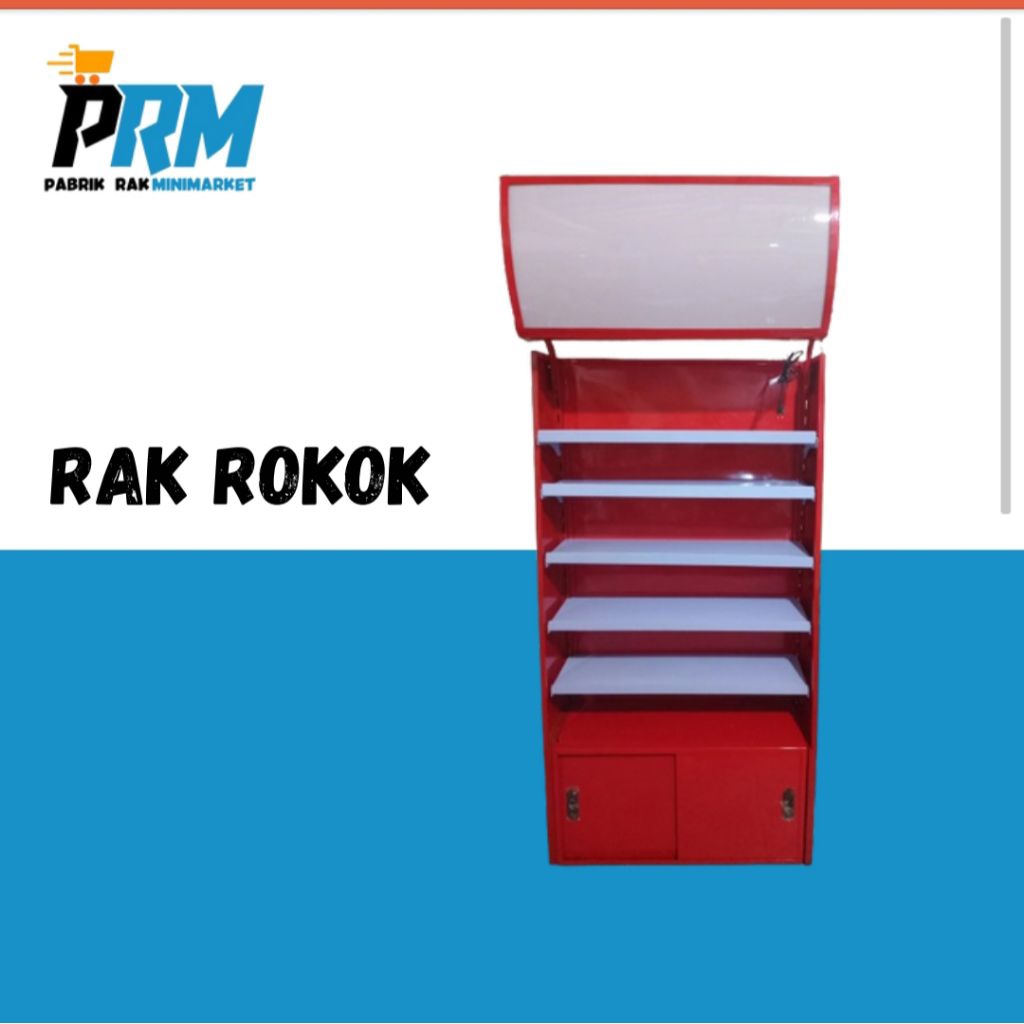 Rak Backwall Belakang Meja Kasir LED untuk Toko / Minimarket