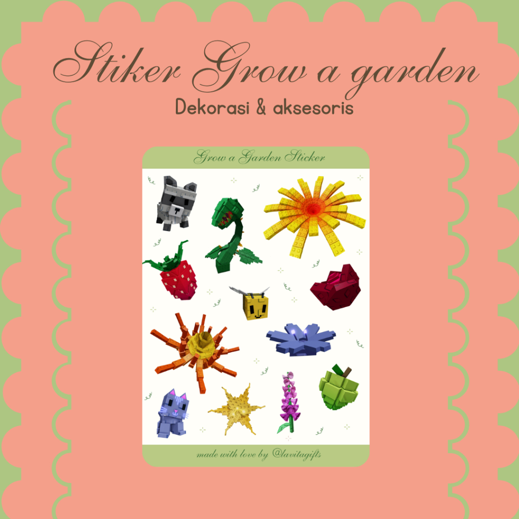 

Stiker Grow a garden waterproof | dekorasi hp, laptop deco | Roblox game aksesoris