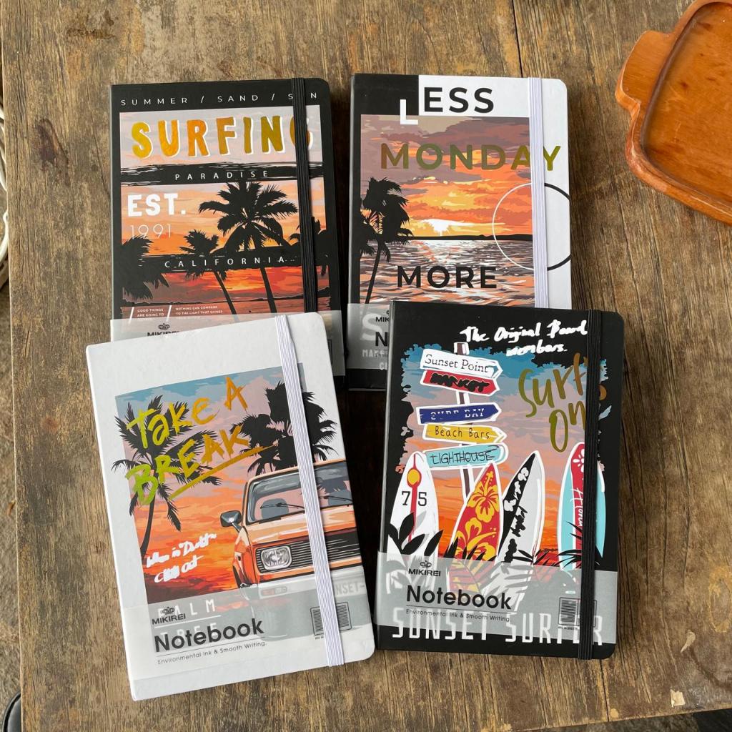 

MIKIREI A5 Journal Book Men' s Diary Lines With Straps Retro Surfing Travelling Idea Book | Perfect Gift for Men